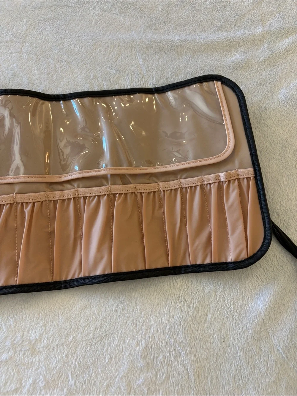 Relavel Black Travel Makeup Brush Roll Case